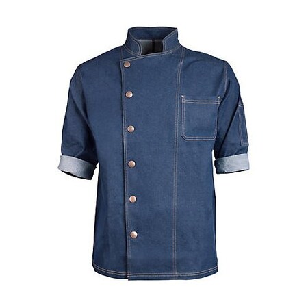 Allpoints Kng Lg Denim Chef Coat Front Snap 2938DBLL